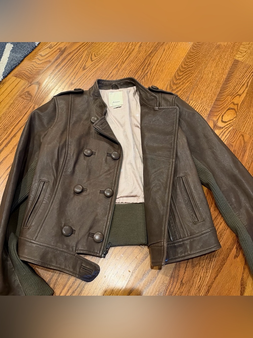 Anthropologie elvenses brown leather jacket